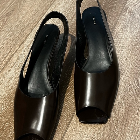 The Row Dark Brown Slingback Heels - Picture 8 of 9